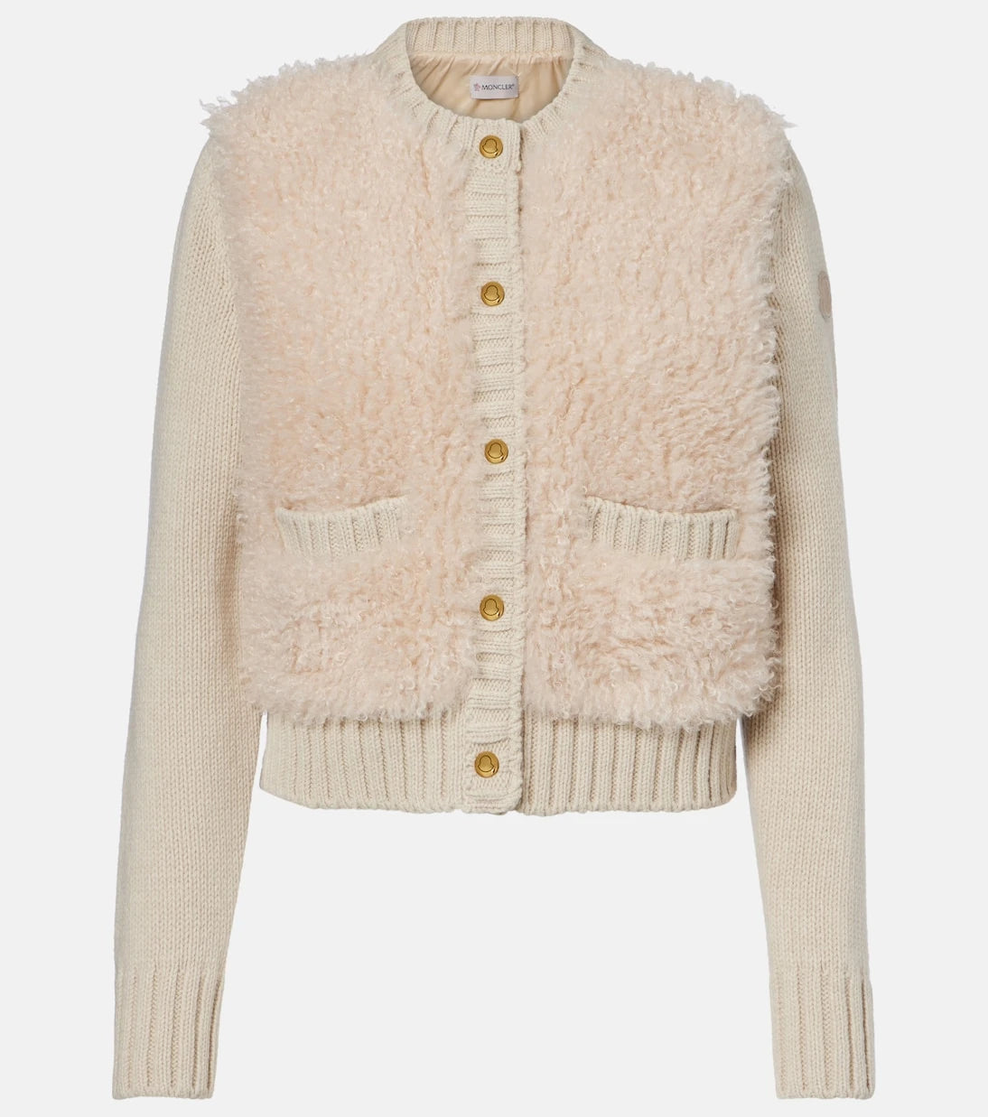 Moncler - Down-paneled wool and teddy cardigan