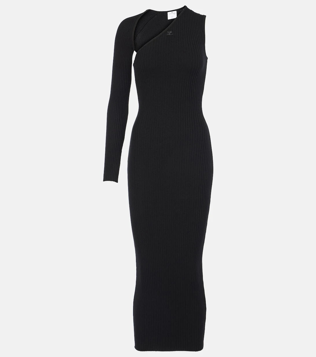 Courrèges - Asymmetric ribbed-knit midi dress