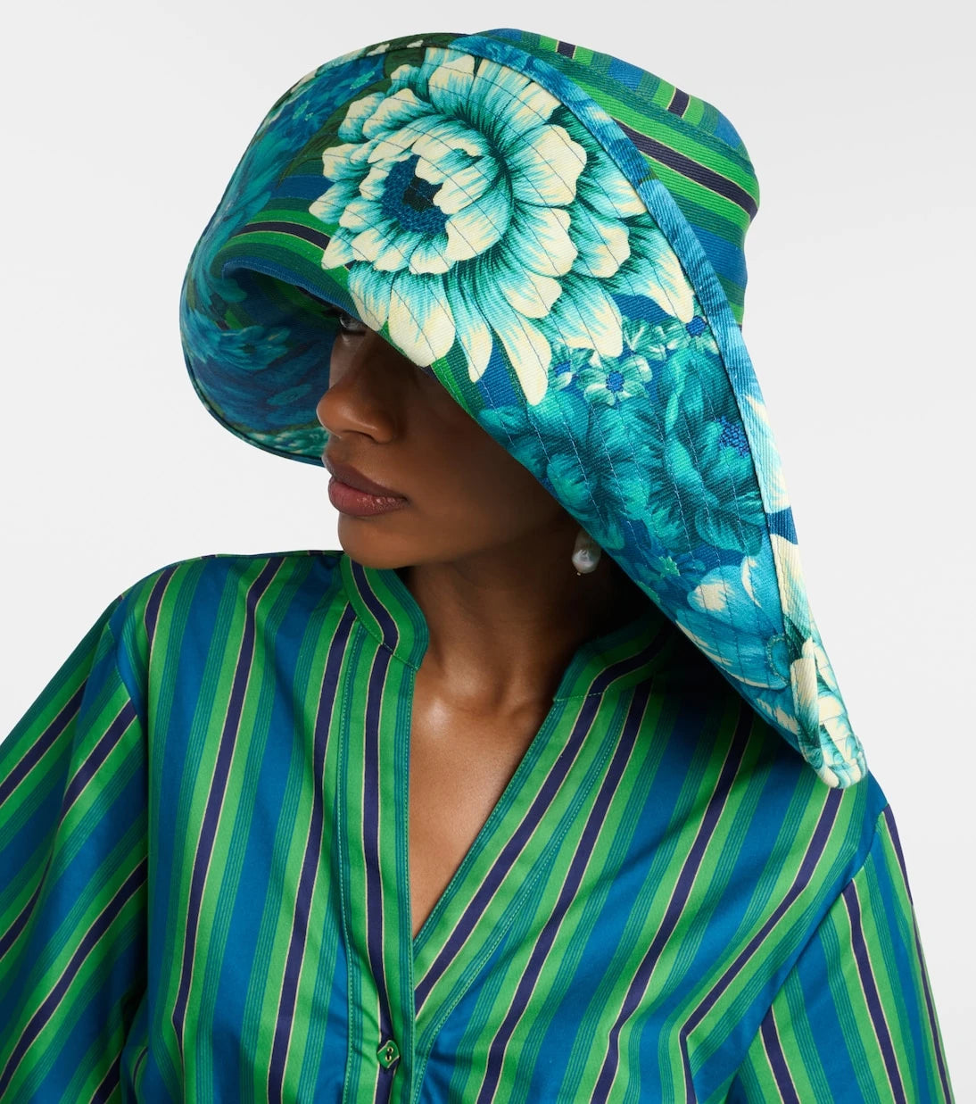 Alémais - Margo printed cotton canvas sun hat
