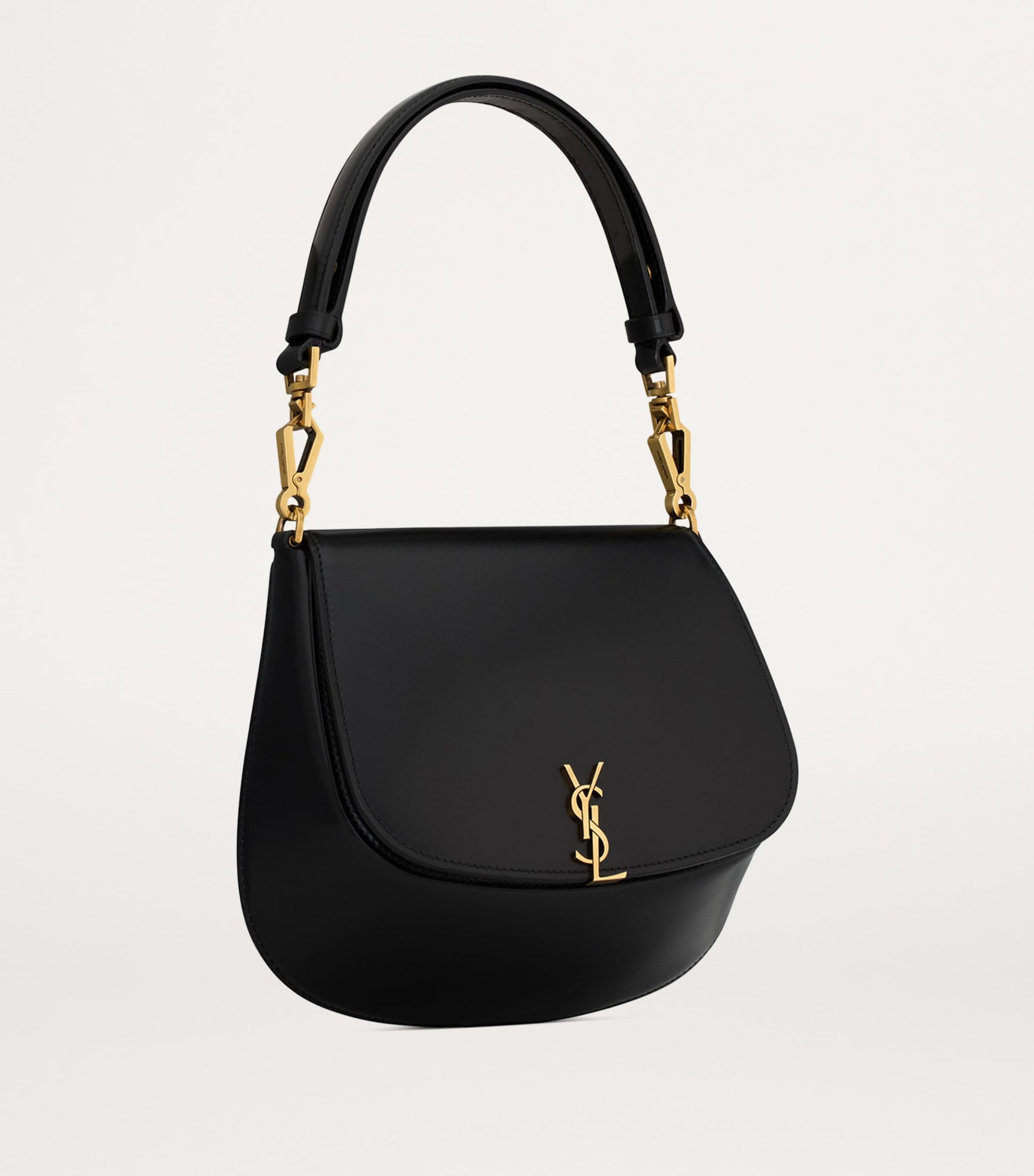 Saint Laurent Black Leather Voltaire Top-Handle Bag