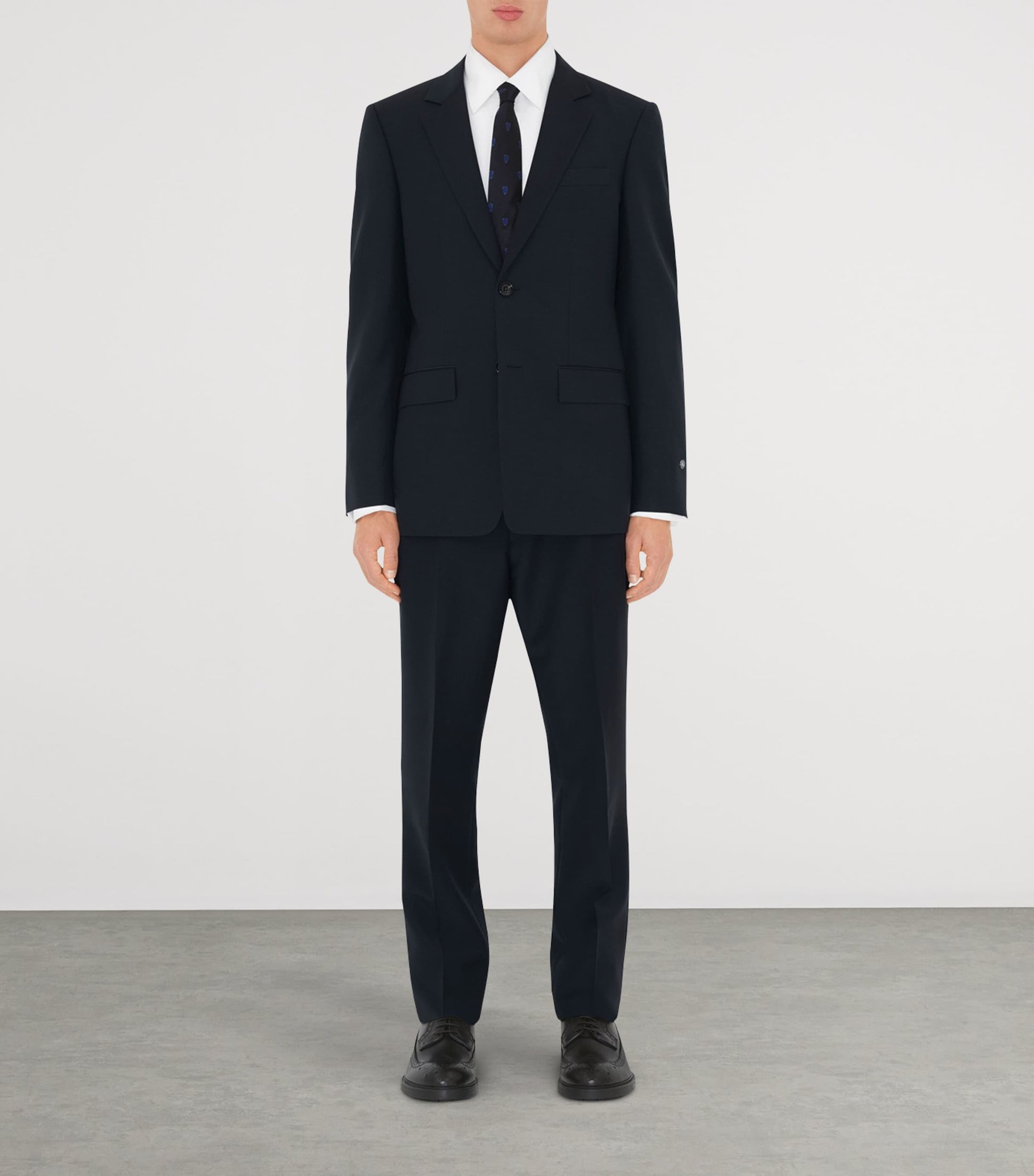 Burberry Navy Wool-Mohair Slim Tailored Blazer