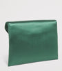 Max Mara Green Satin Envelope Clutch Bag