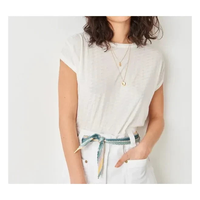 Sessùn - Sixto Jacquard T-shirt  | Ecru