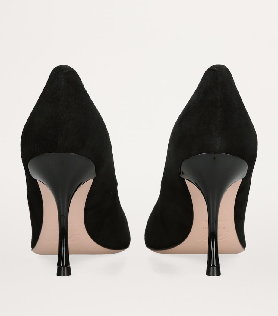 Roger Vivier Black Suede I Love Vivier Pumps 85