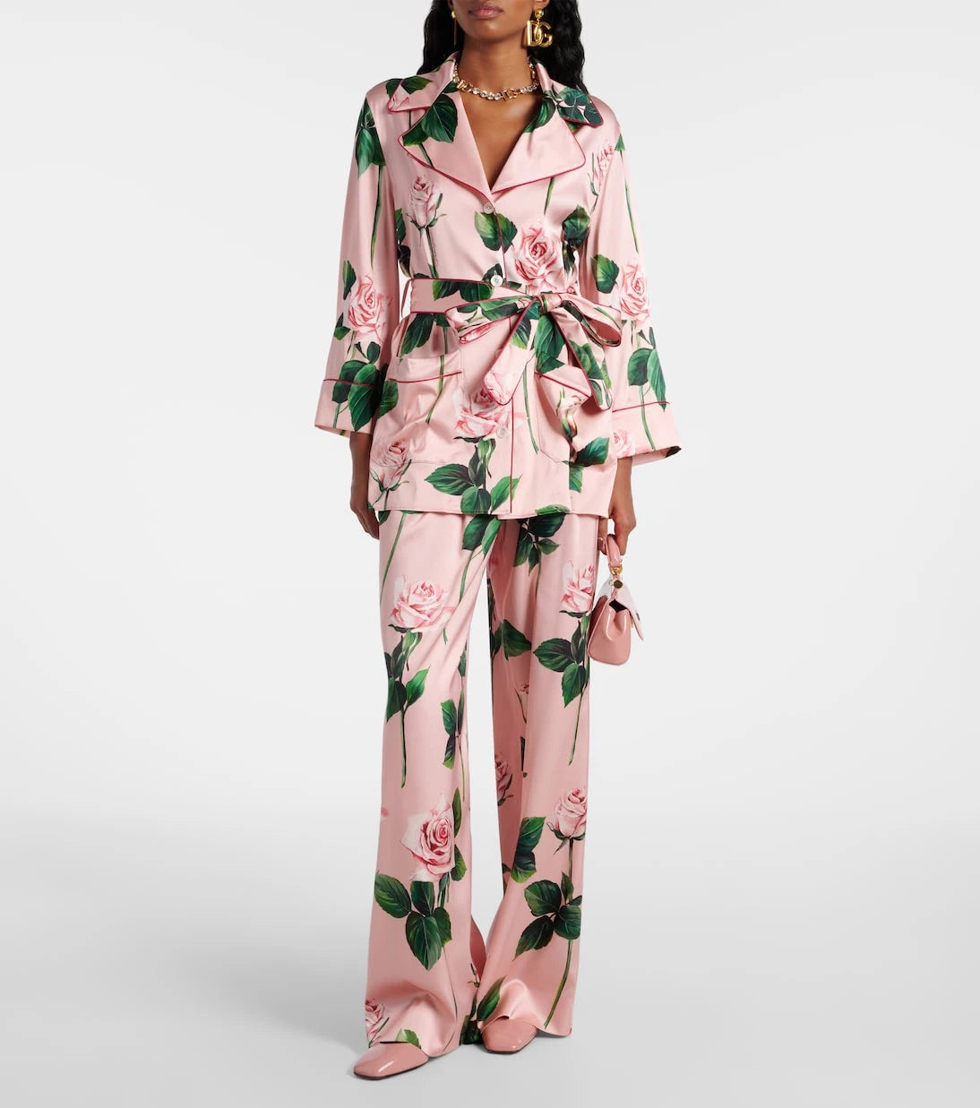 Dolce&Gabbana - Floral silk-blend satin palazzo pants