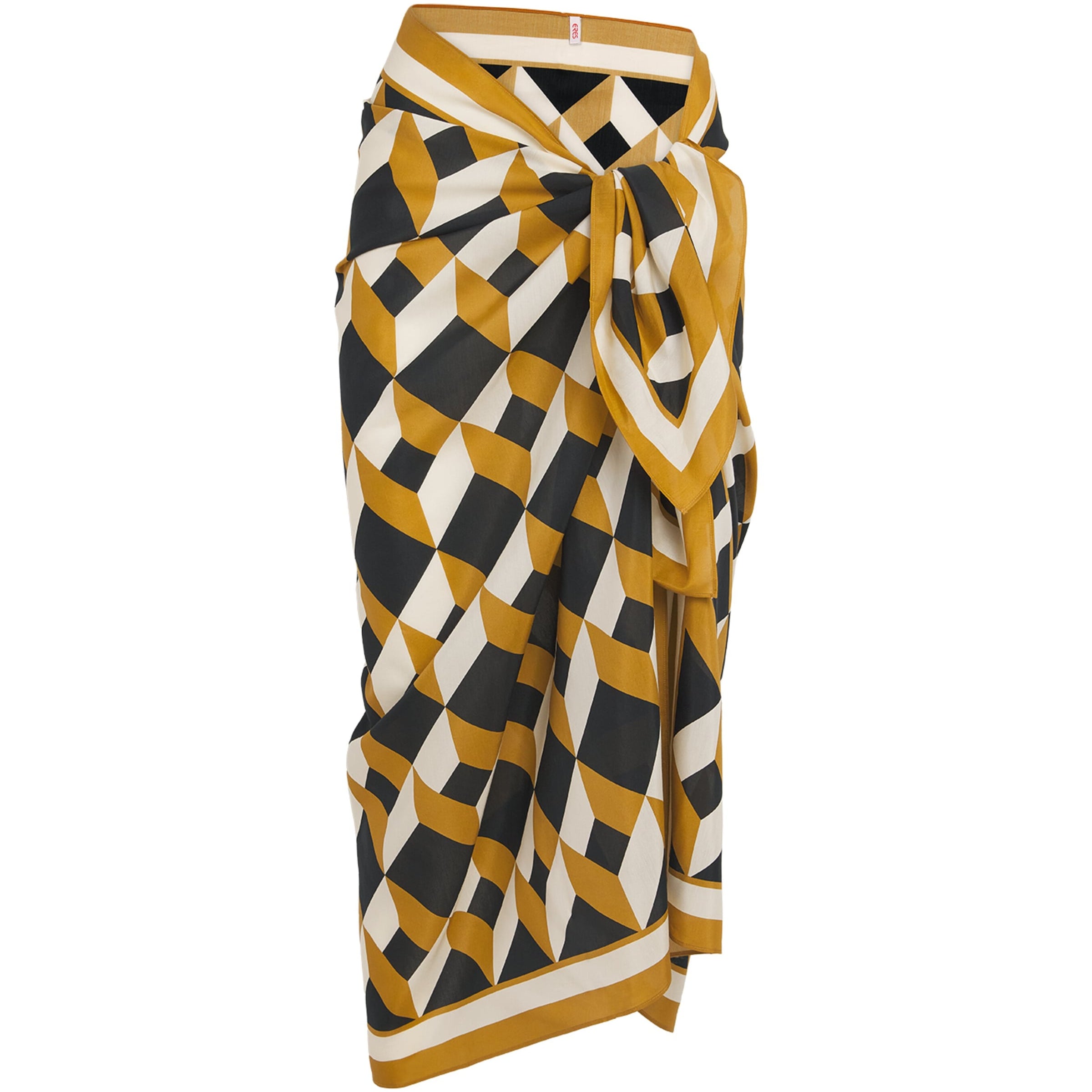 Multi Cotton-Silk Geometric Sarong