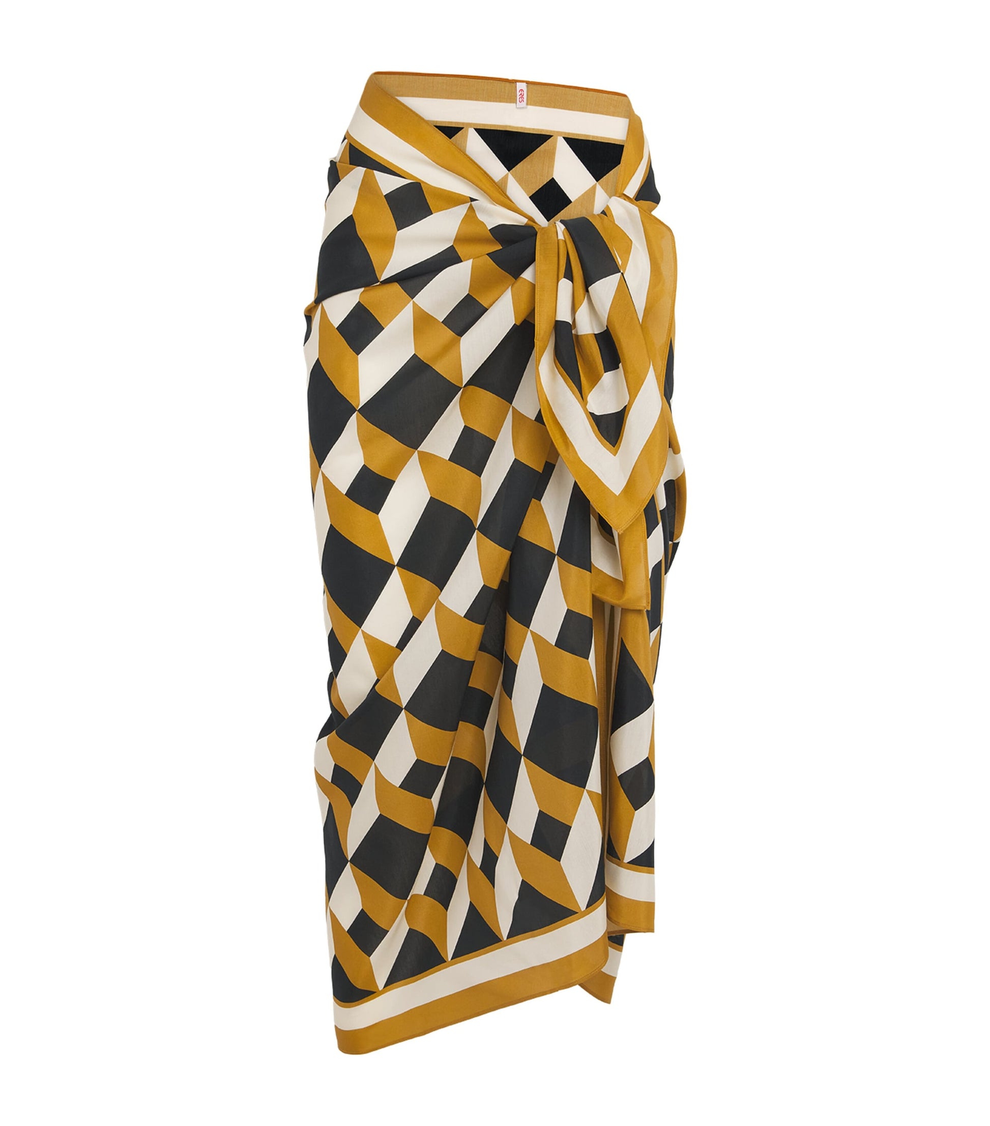 Multi Cotton-Silk Geometric Sarong