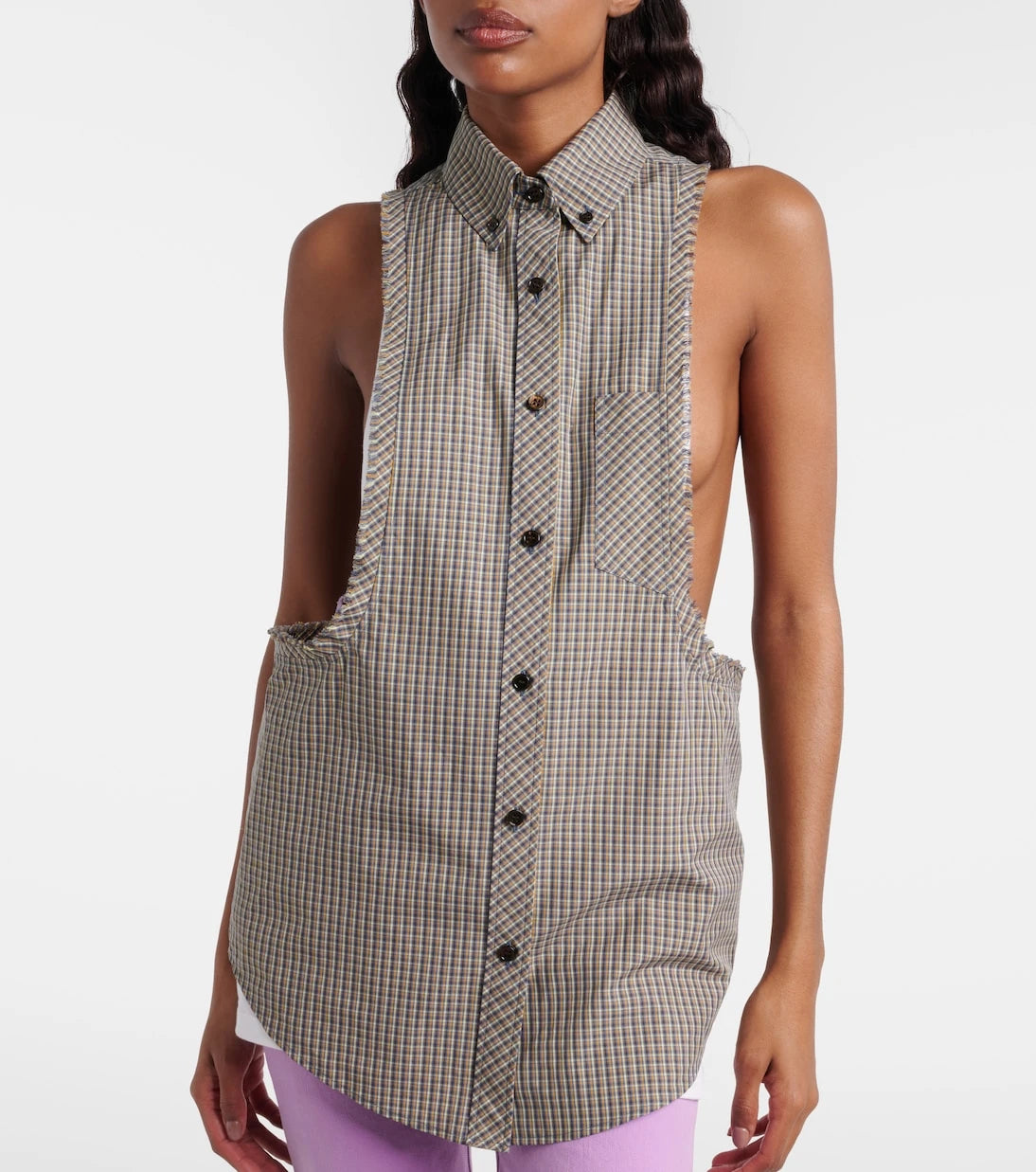 Versace - Checked cotton shirt