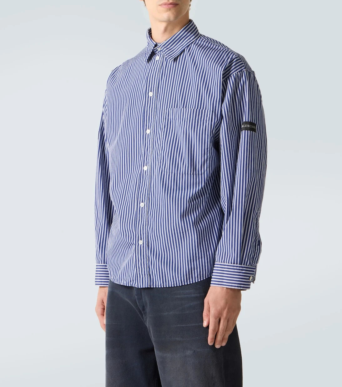 Balenciaga - Striped cotton-blend poplin shirt