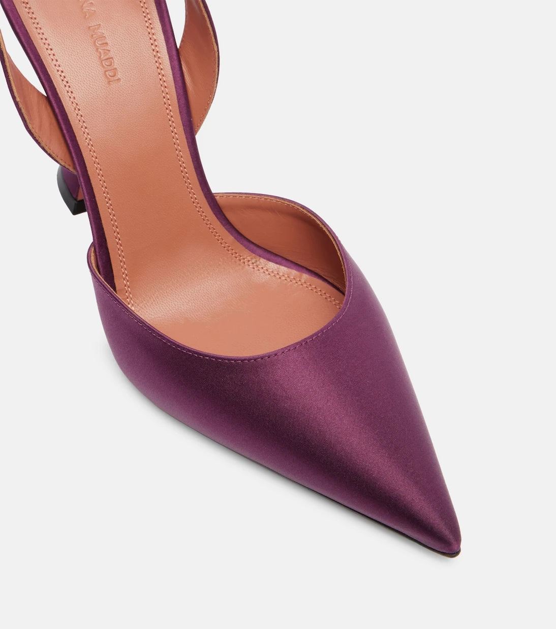 Amina Muaddi - Holli 95 satin slingback pumps