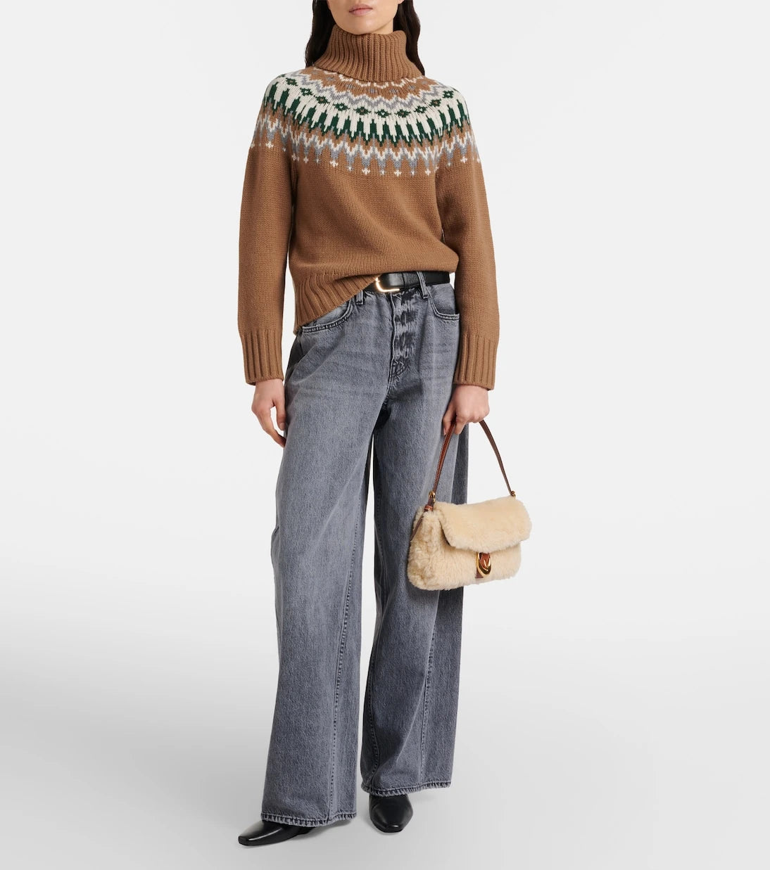 Staud - Harlow shearling shoulder bag