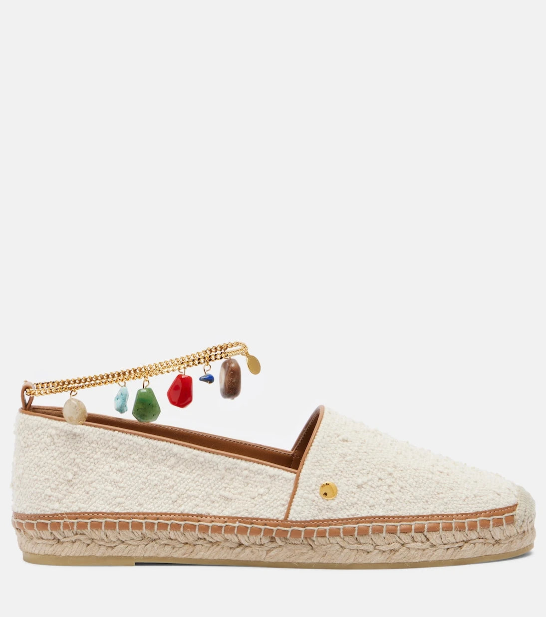 Stella McCartney - Gaia embellished canvas espadrilles