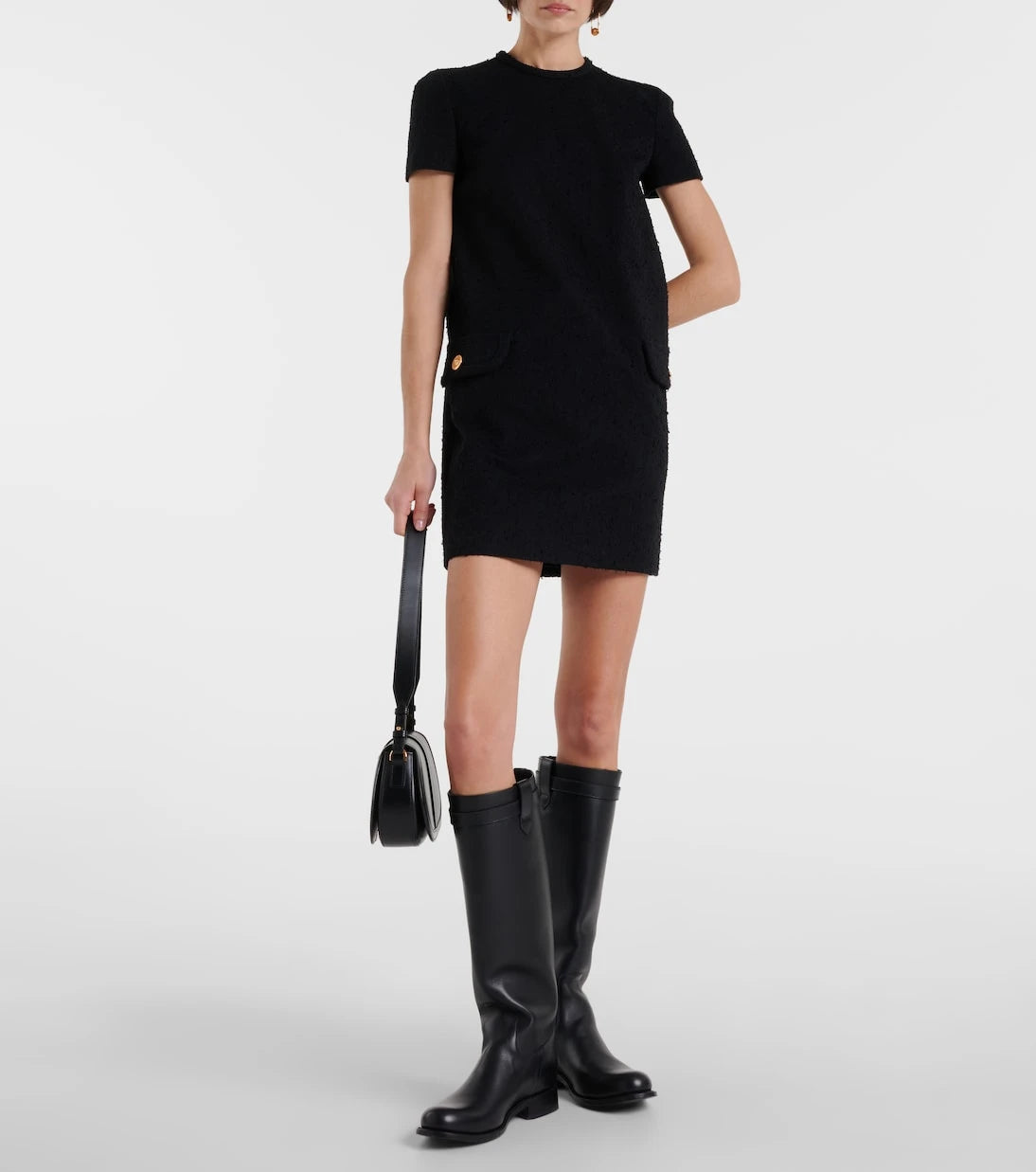 Versace - Cotton-blend tweed shift dress