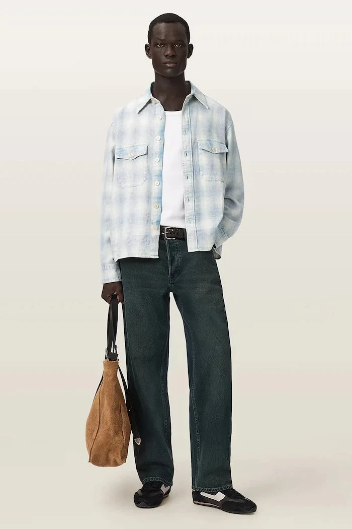 AllSaints риза мъжка от памук SANTOS