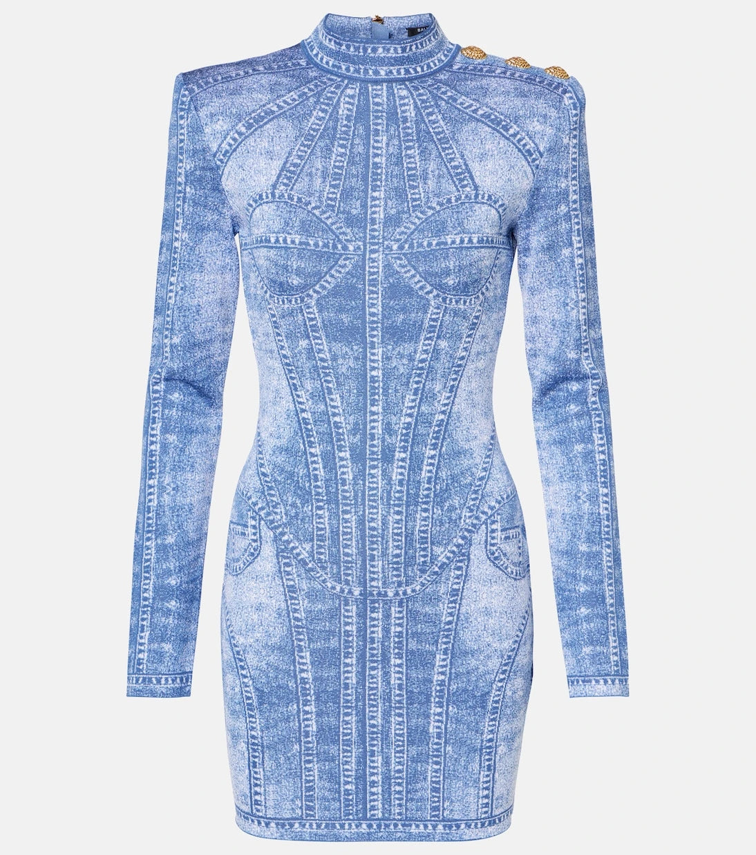 Balmain - Trompe l'œil jacquard minidress