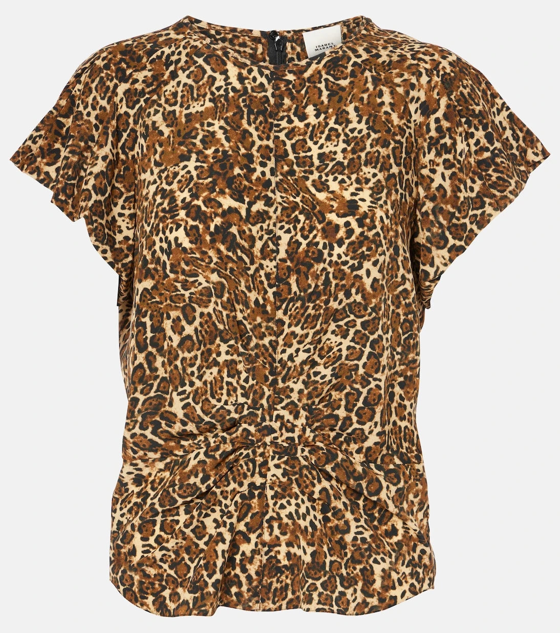 Isabel Marant - Tullya leopar desenli ipek karışımlı bluz