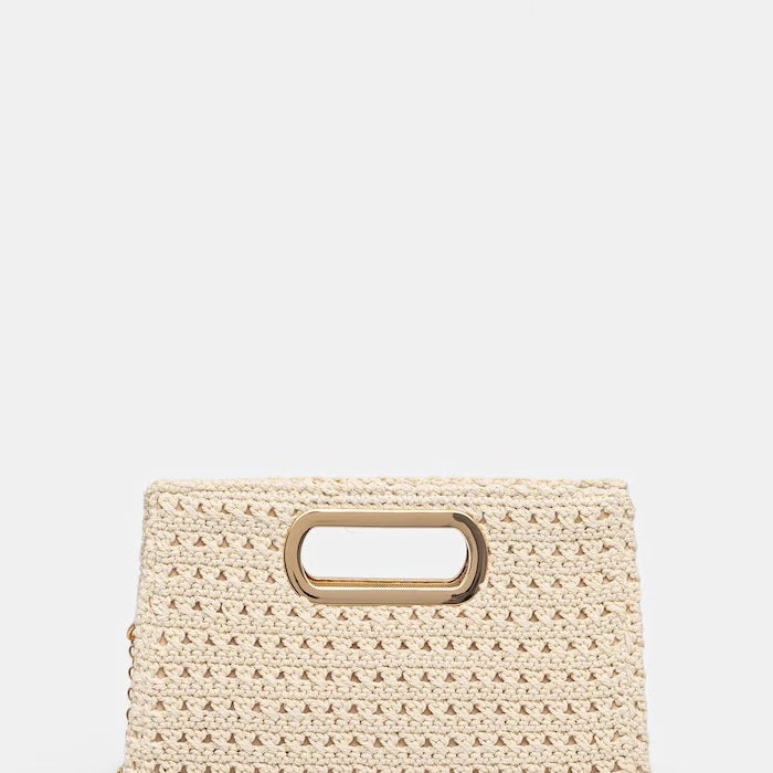 Morgan örgü kumaştan kadın crossbody çanta
