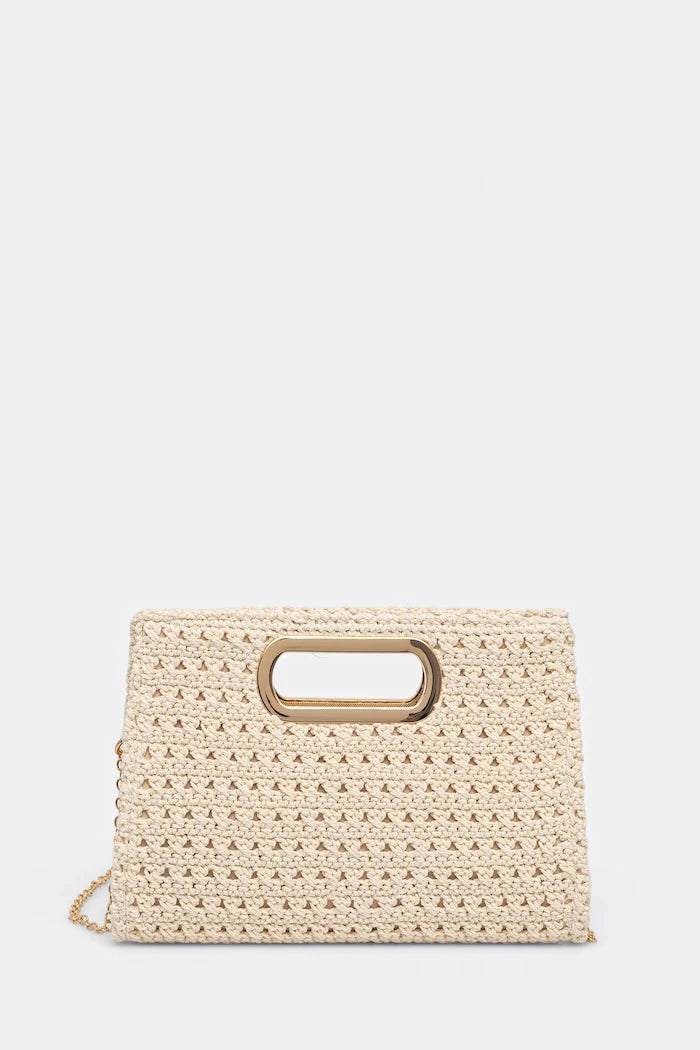 Morgan örgü kumaştan kadın crossbody çanta