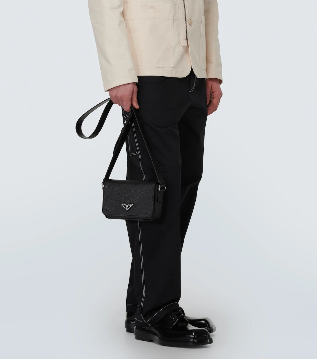 Prada - Logo saffiano leather shoulder bag