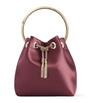 Jimmy Choo Burgundy Satin Bon Bon Top-Handle bag