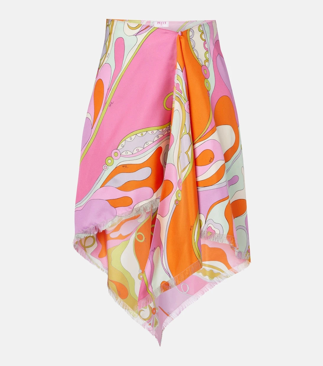 Pucci - Orchidee silk twill midi skirt