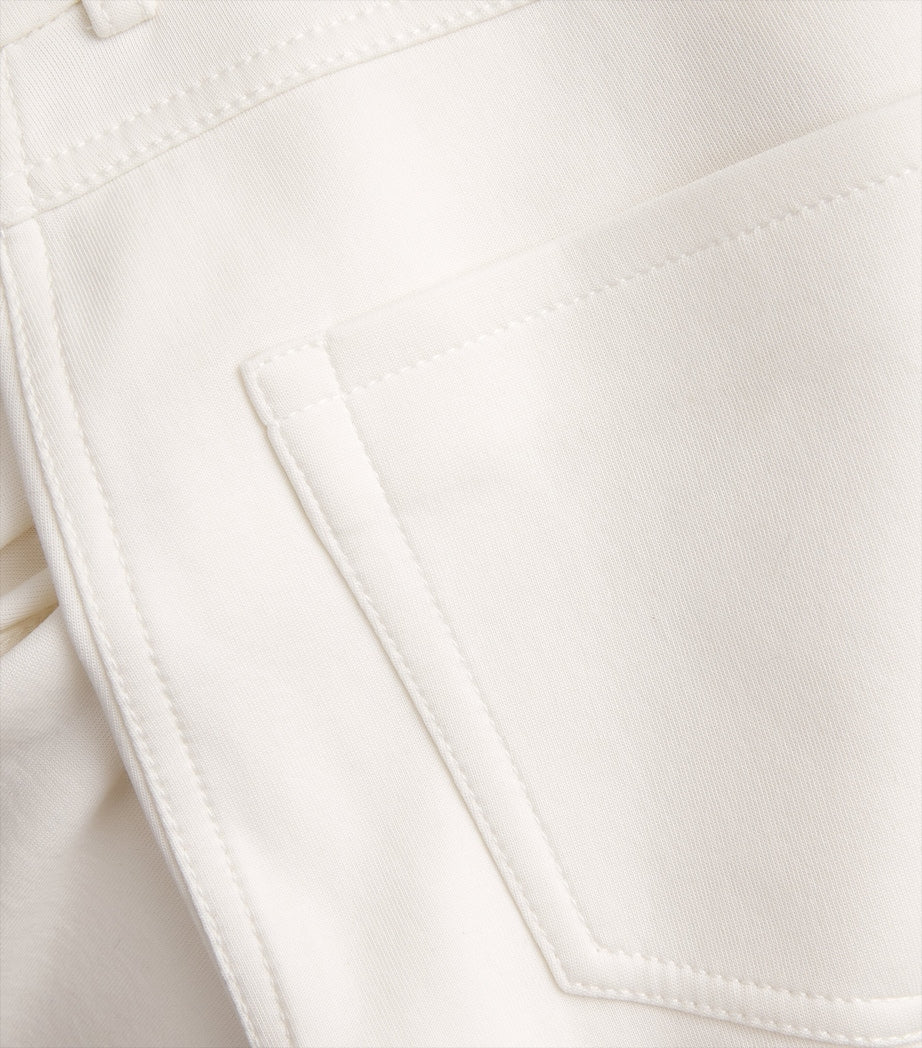 Max Mara White Cotton-Blend Jersey Trousers