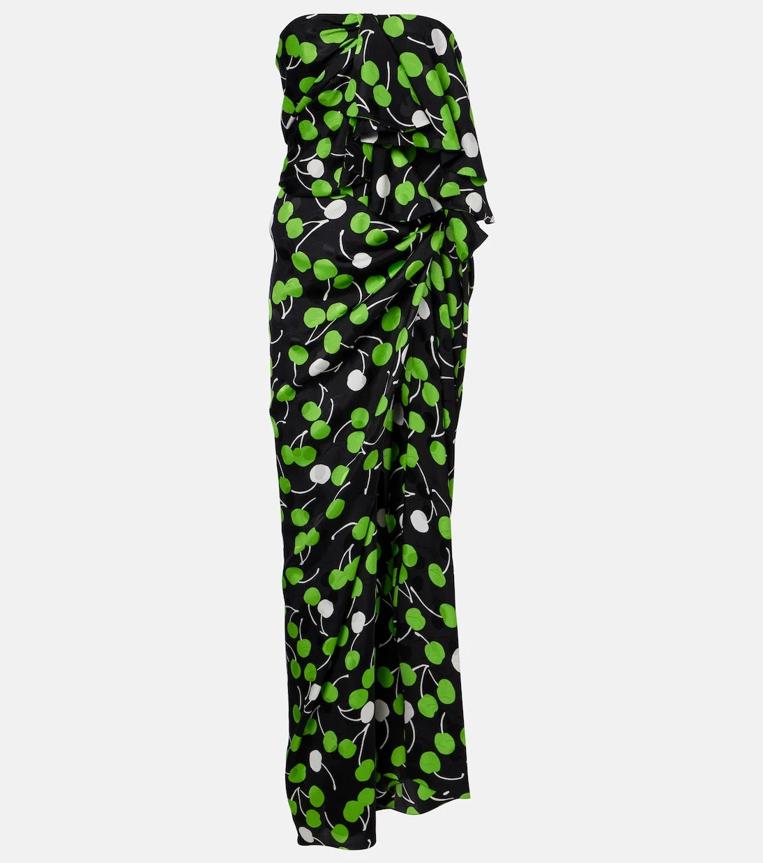 Saint Laurent - Cutout printed gathered silk gown