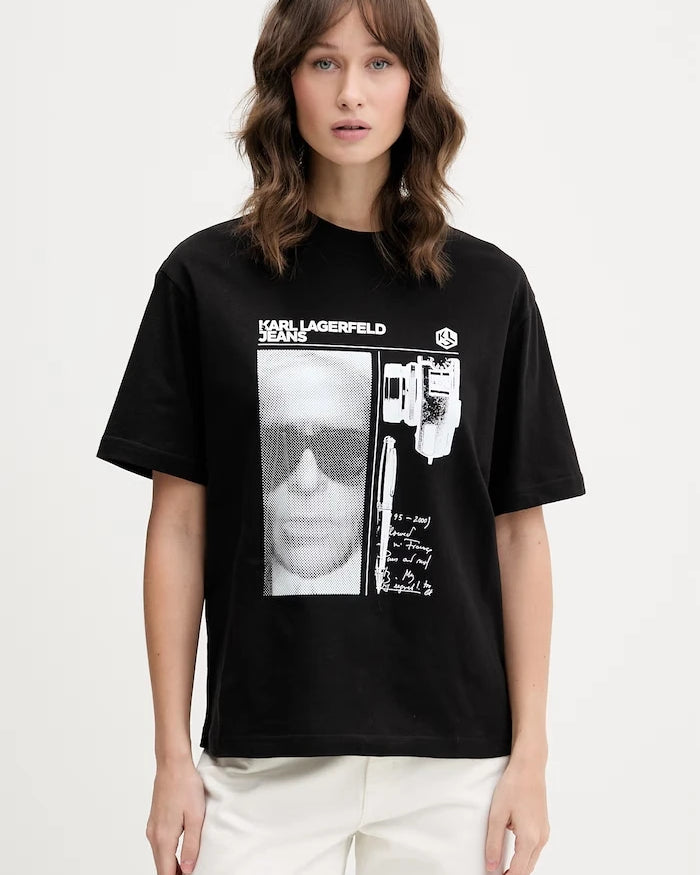 Karl Lagerfeld Jeans kadın pamuklu tişört