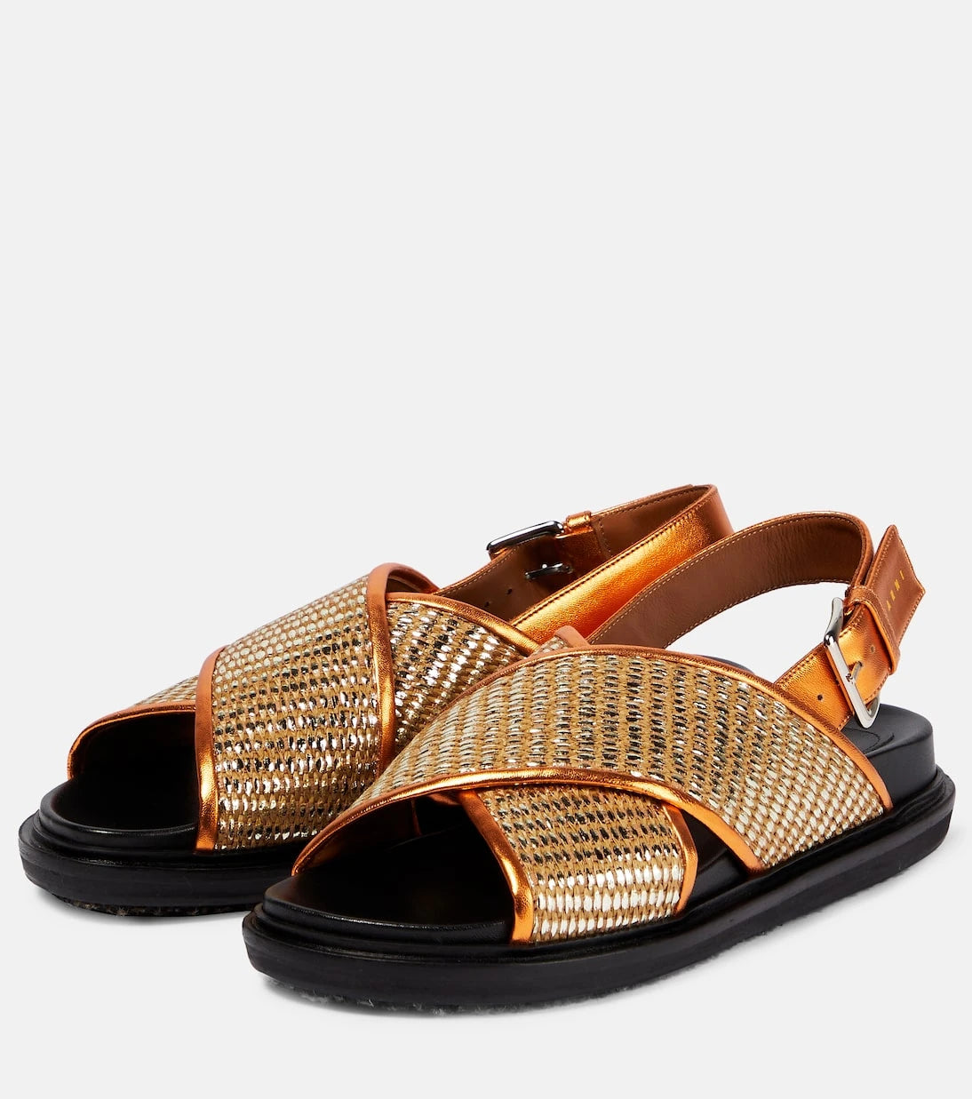 Marni - Fussbett leather-trimmed sandals