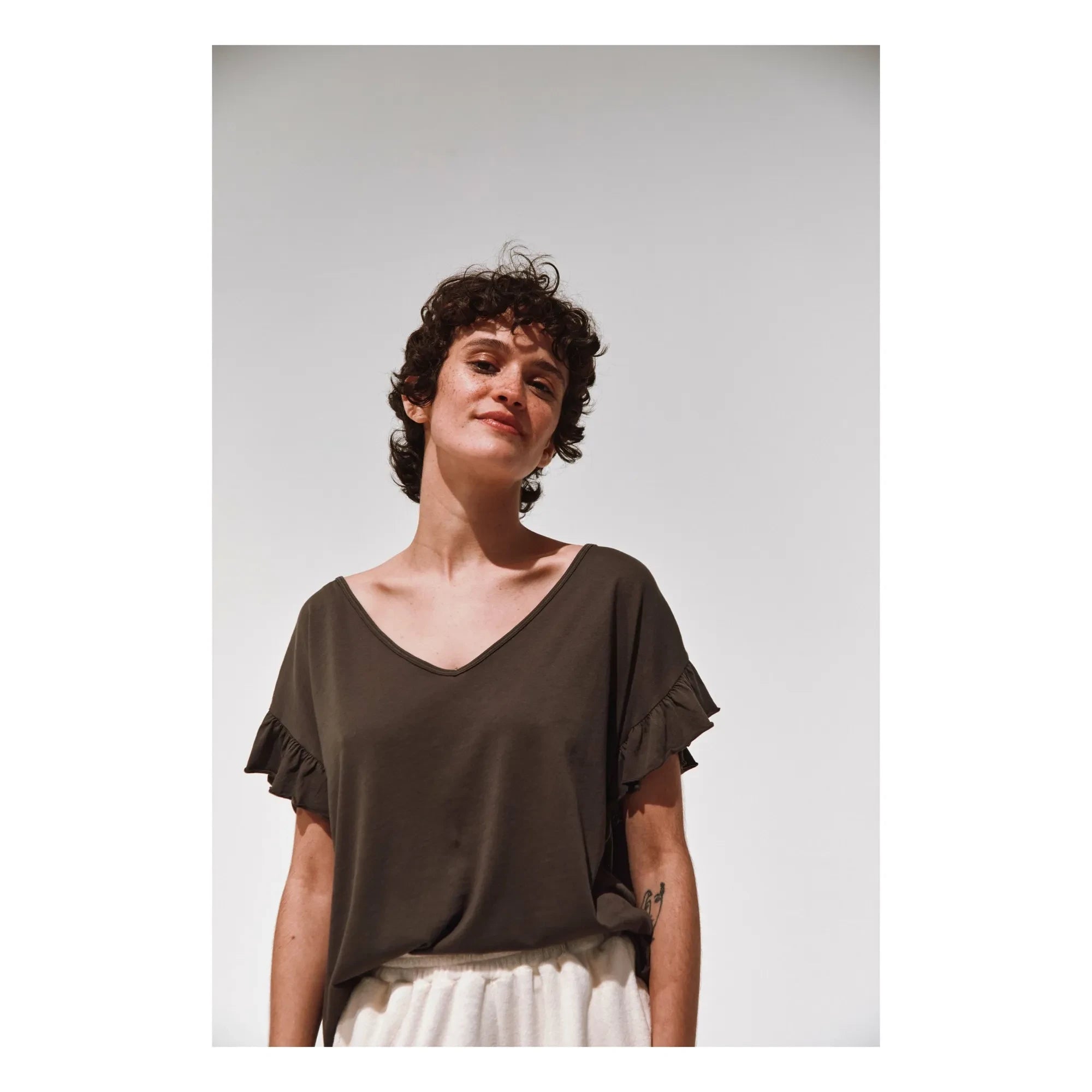 Emile et Ida - Babio Organic Cotton T-shirt | Charcoal grey