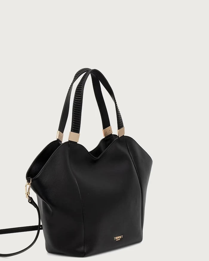Twinset kadın tote çanta, suni deriden