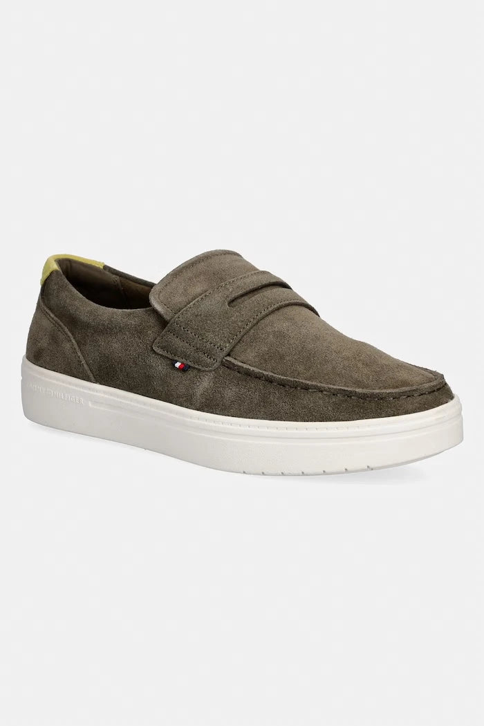 Tommy Hilfiger erkek süet mokasen MODERN LIGHT HYBRID SUEDE LOAFER