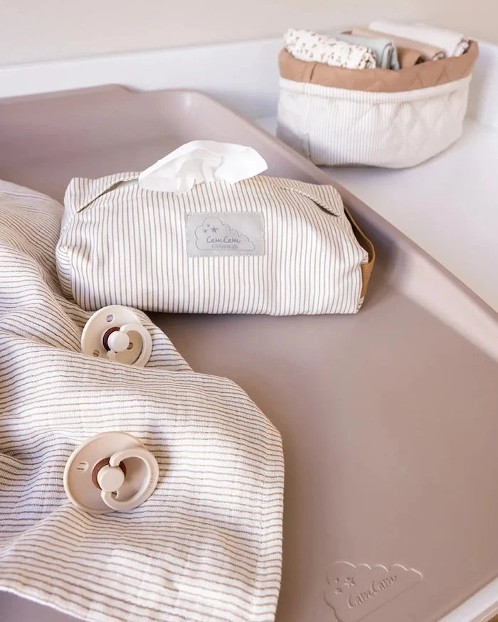 Cam Cam Copenhagen Çocuklar için pamuklu Classic Stripes Camel mendil kutusu