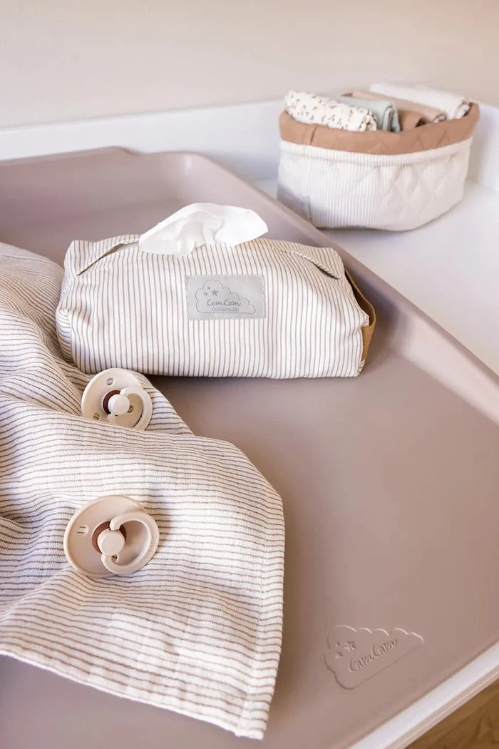 Cam Cam Copenhagen Çocuklar için pamuklu Classic Stripes Camel mendil kutusu