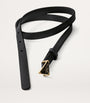 Prada Black Saffiano Leather Triangle Belt