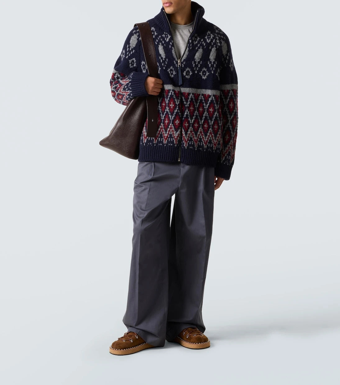 Loewe - Yün jakarlı fermuarlı kazak