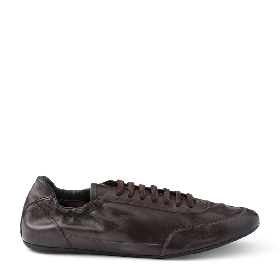 Prada Leather Collapse Sneakers