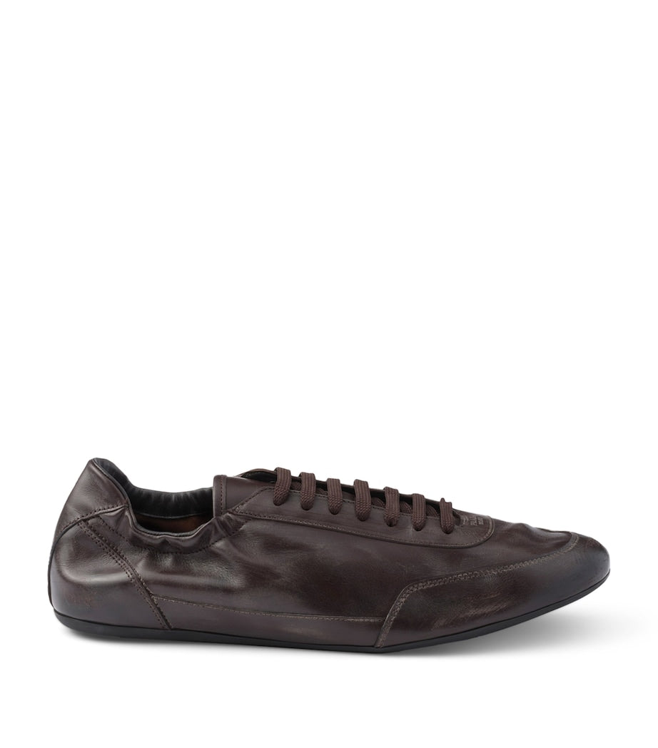 Prada Leather Collapse Sneakers