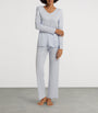Hanro Blue Cotton Long-Sleeve Pyjama Set