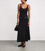 Black Knitted Pearl-Embellished Dress
