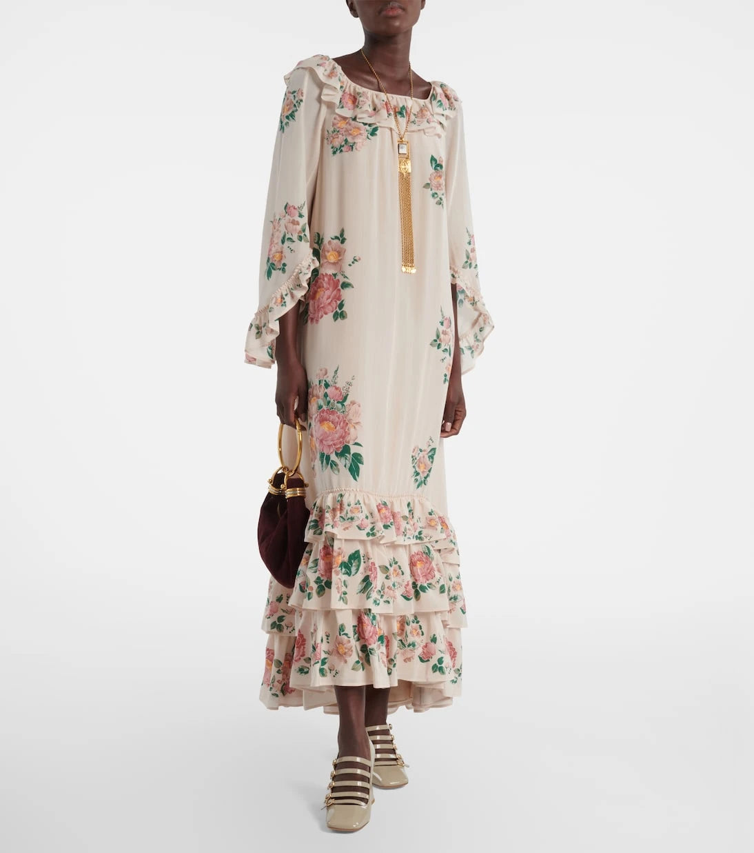 Chloé - Floral silk crêpe de chine maxi dress