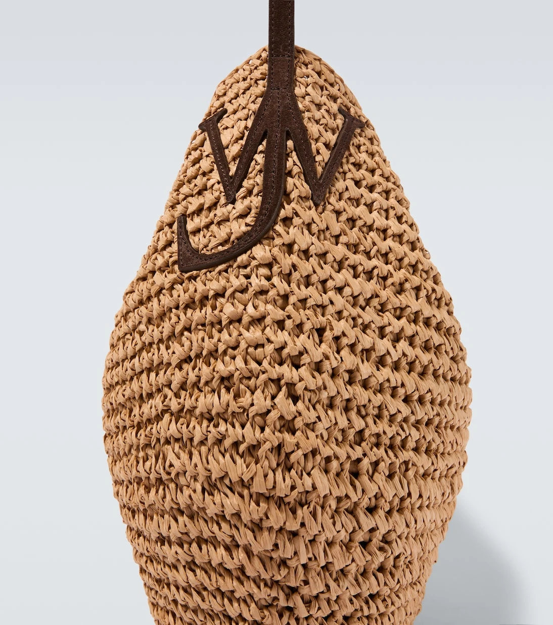 JW Anderson - Bulb XL suede-trimmed raffia bucket bag
