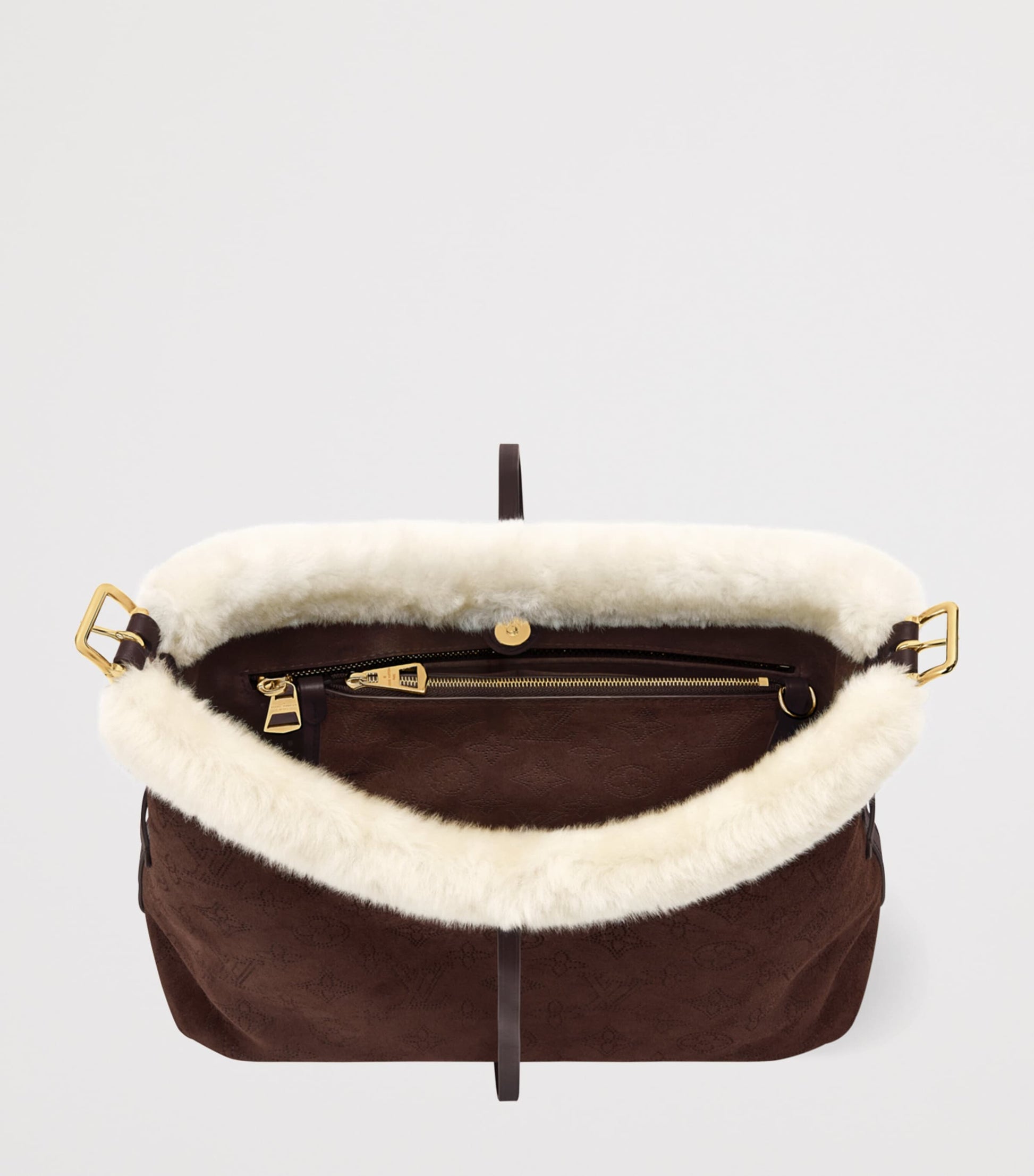 LOUIS VUITTON Suede CarryAll PM Shoulder Bag