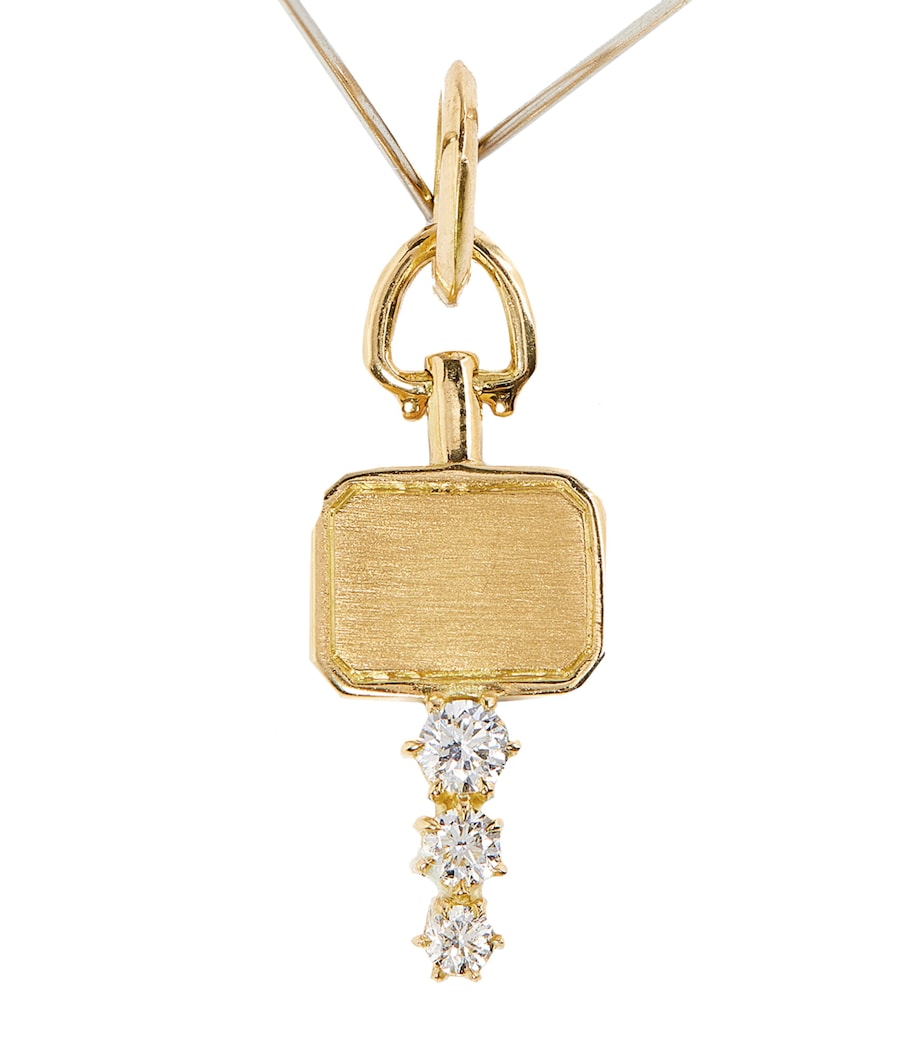 Jade Trau Yellow Gold and Diamond Mini Catherine Key Charm