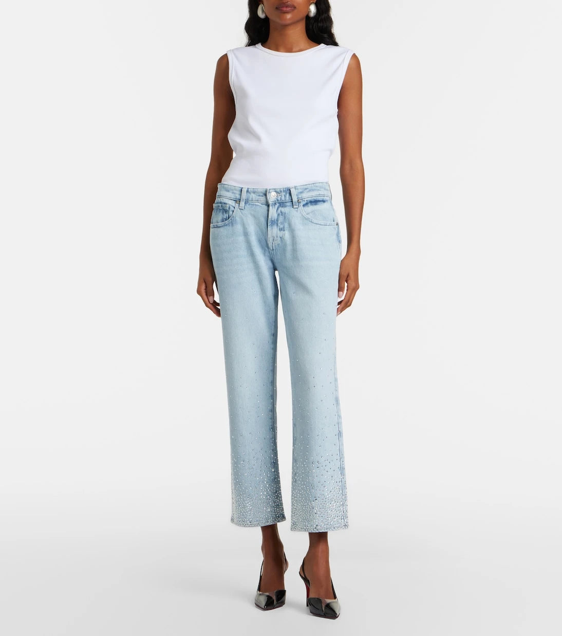 7 For All Mankind - Calie embellished straight jeans