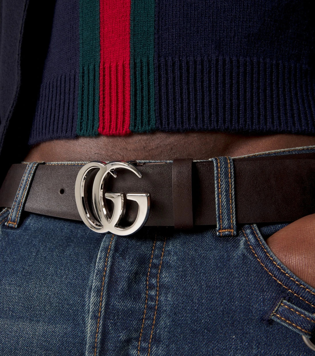 Gucci - Flat Marmont leather belt