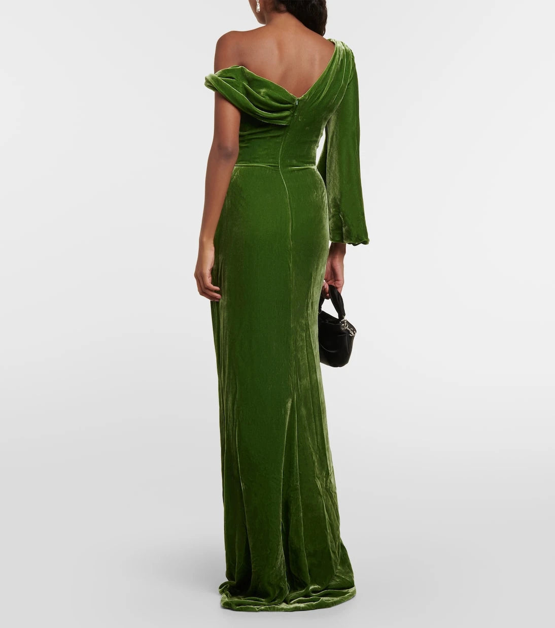 Costarellos - Rubinia silk-blend velvet gown