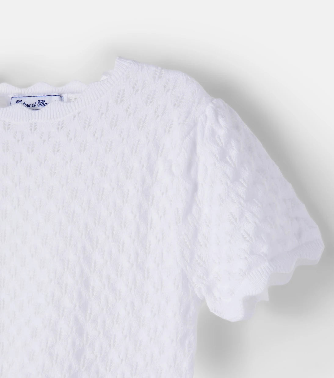 Tartine et Chocolat - Scalloped pointelle cotton sweater