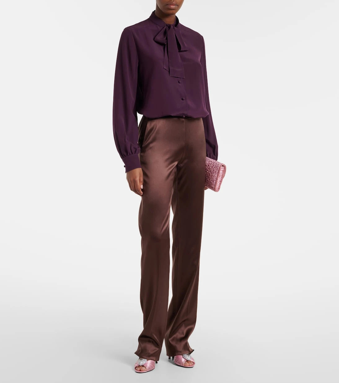 Valentino - Tie-neck silk crêpe de chine blouse