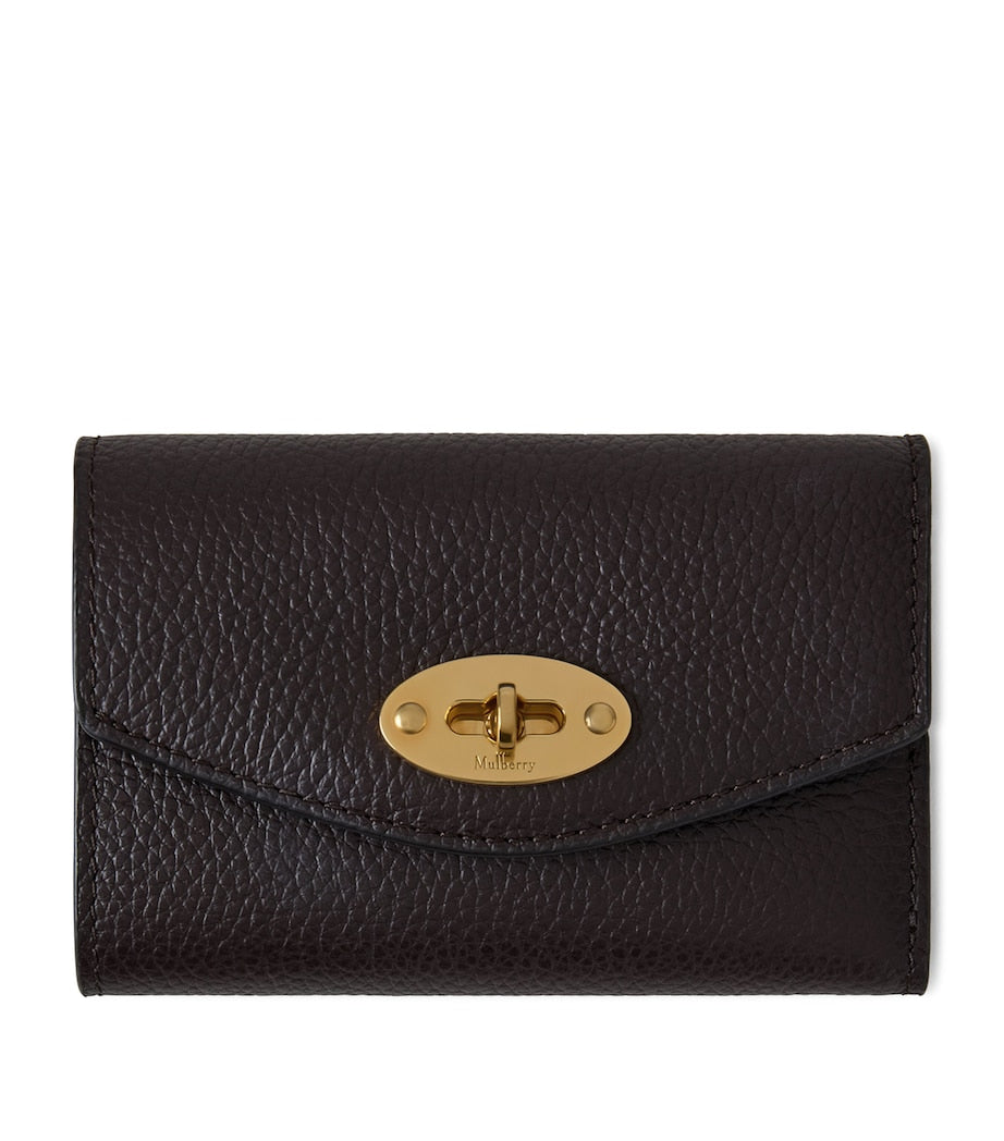 Black Leather Folded Darley Wallet
